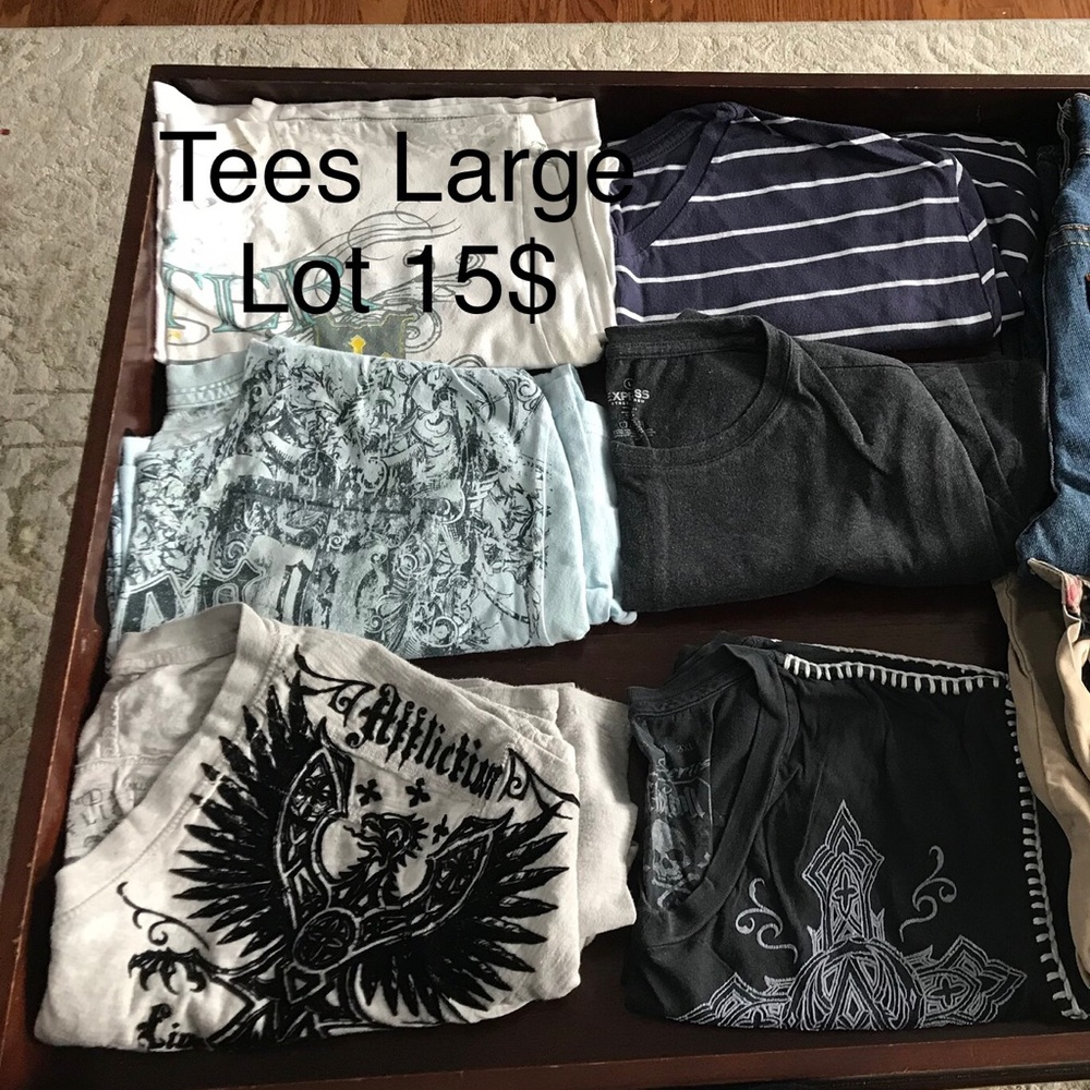 Men’s Large Affliction t shirt lot